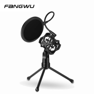 Hochwertiger 3-IN-1 Abnehmbarer Desktop-Stativhalter mit Studio-Mikrofon-Pop-Filter-Ständer